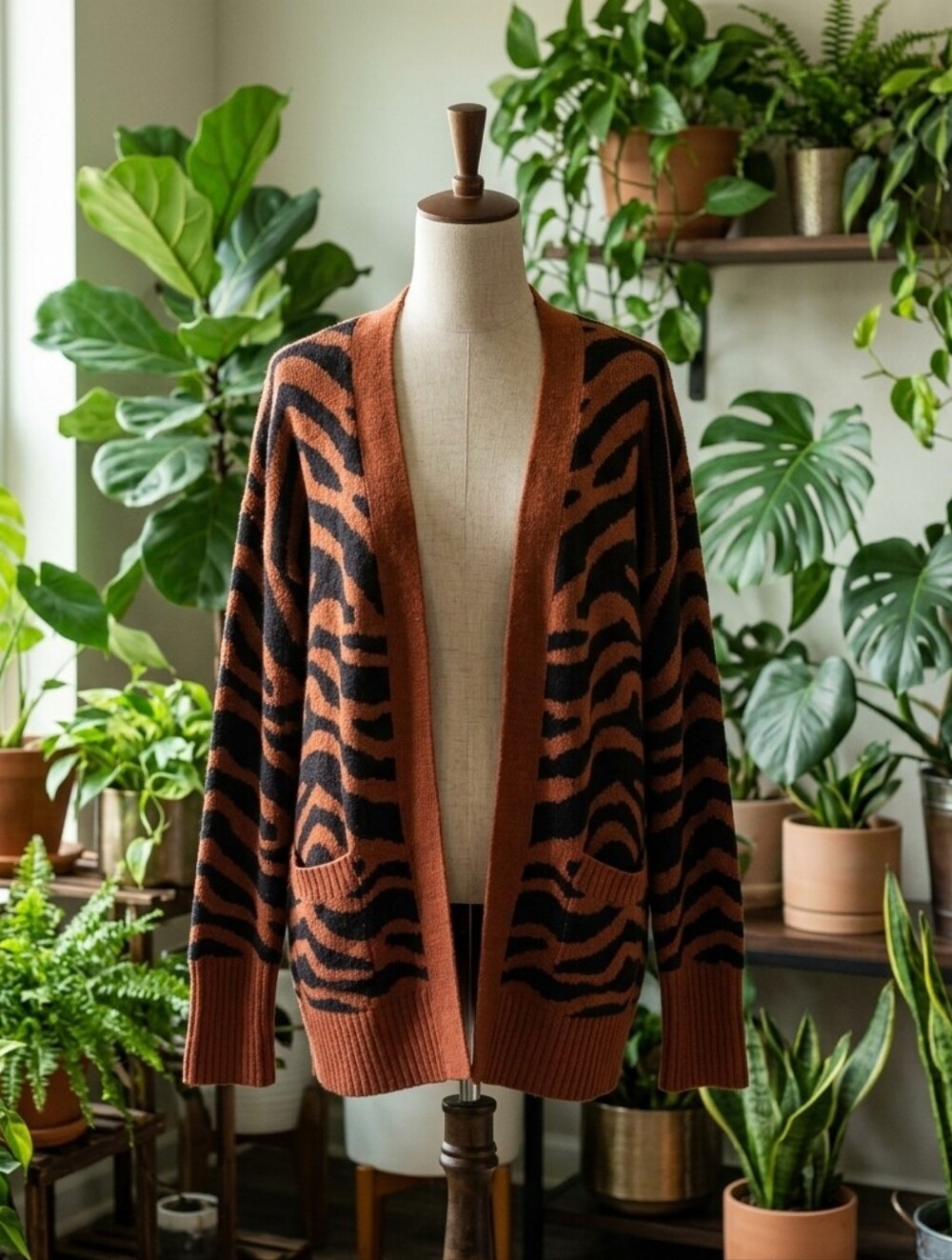 Full Circle Trends Tiger Cardigan Sweater